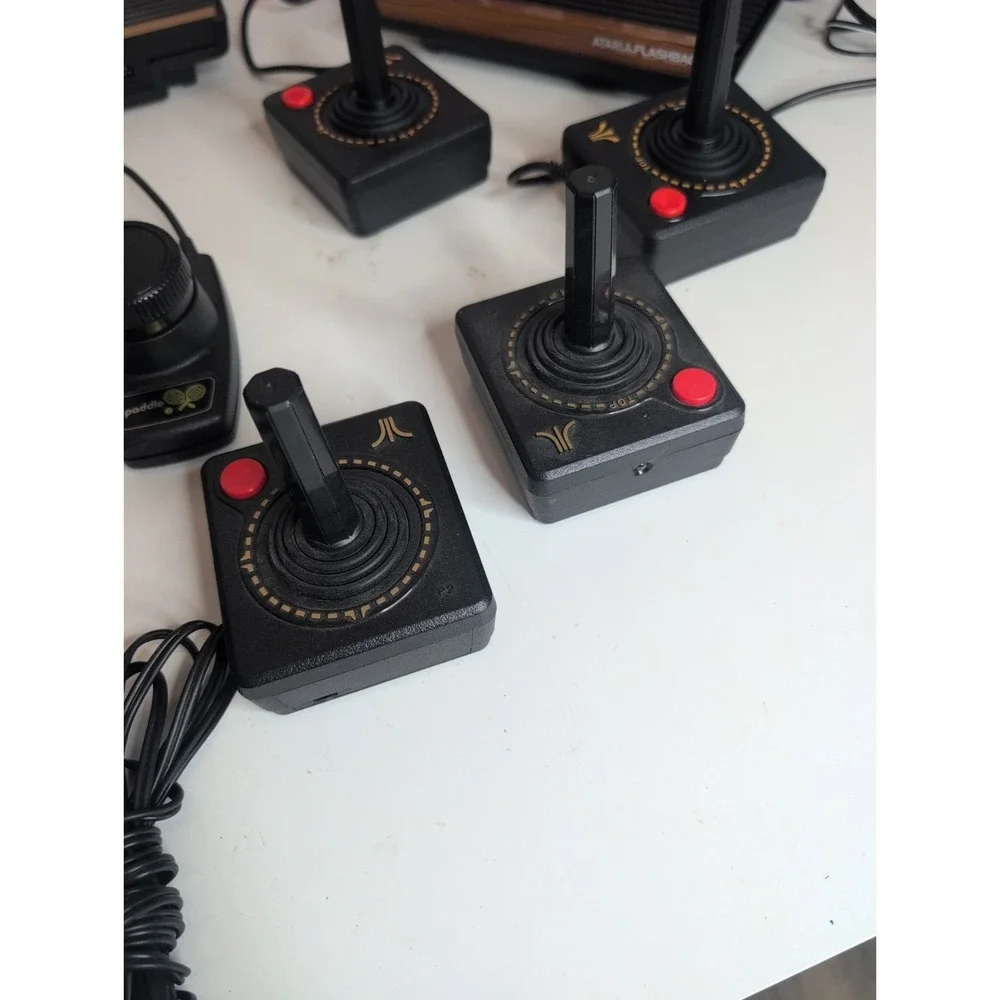 Mixed Lot Atari Flashback 2, 3 & 5 Plug & Play Gaming Consoles + Joysticks & Box